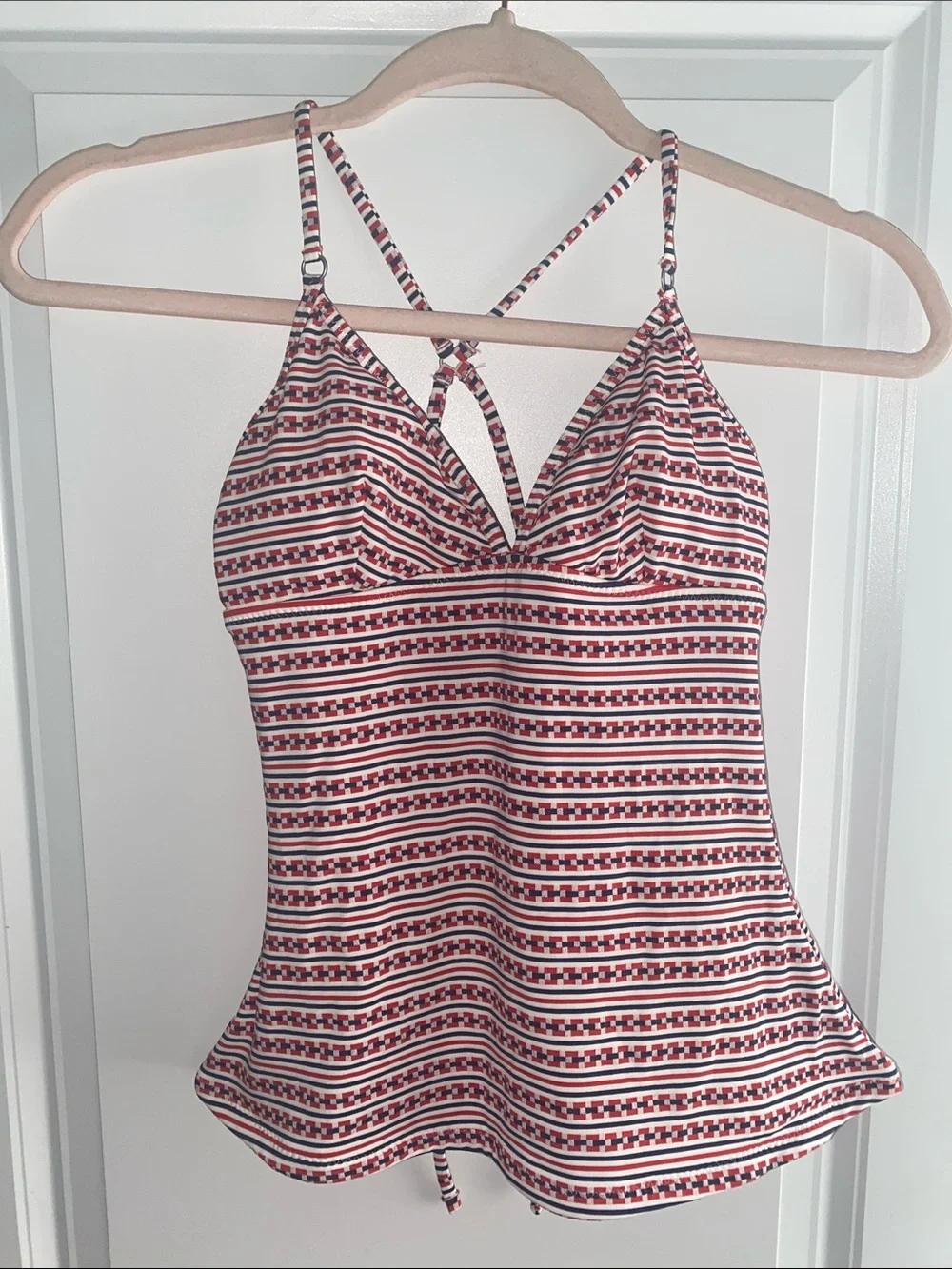 Athleta Women's‎ XS Tankini Top Red white Blue NWT